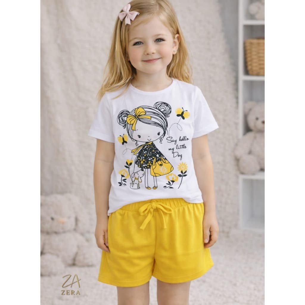Conjunto infantil Short e camisa Menina fashion