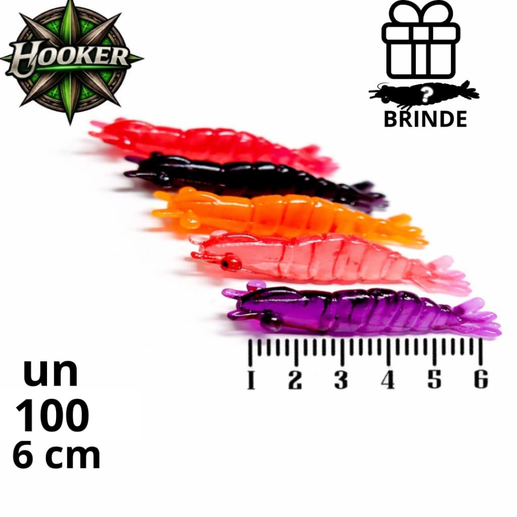 Camarão artificial Hokeer 6cm kit c/100
