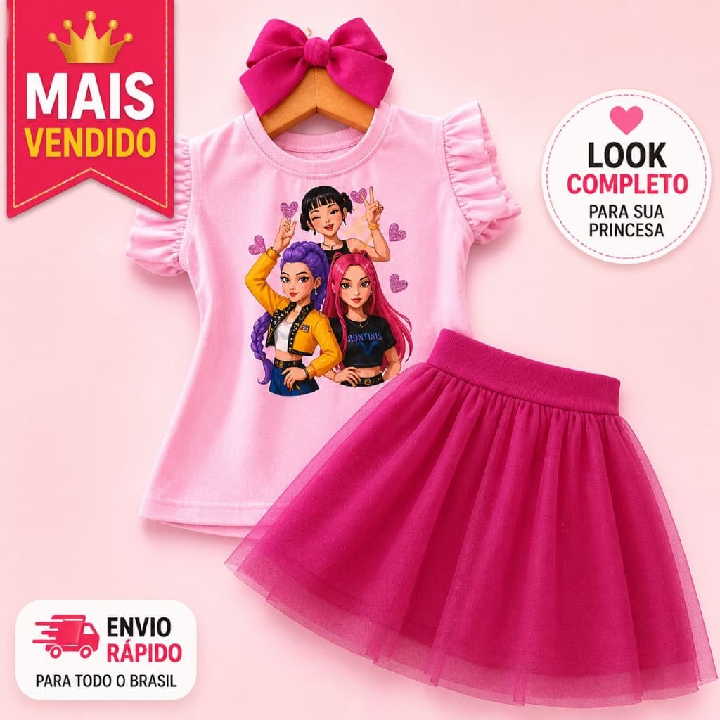 Conjunto Infantil Menina Estiloso K-Pop Girls
