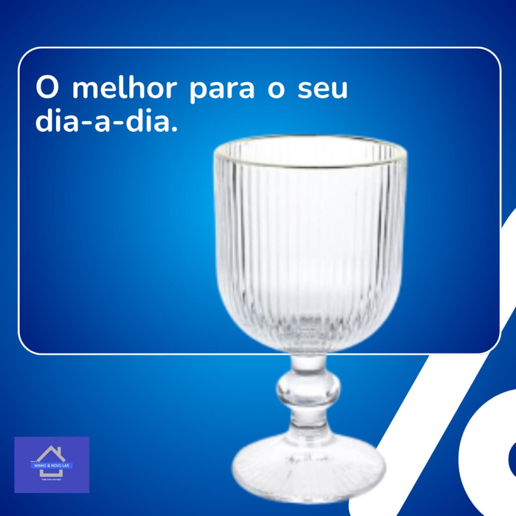 Taças de Vidro para Vinho 260ml Kit 6 Unidades Versalhes Elegantes Resistentes Mesa Posta