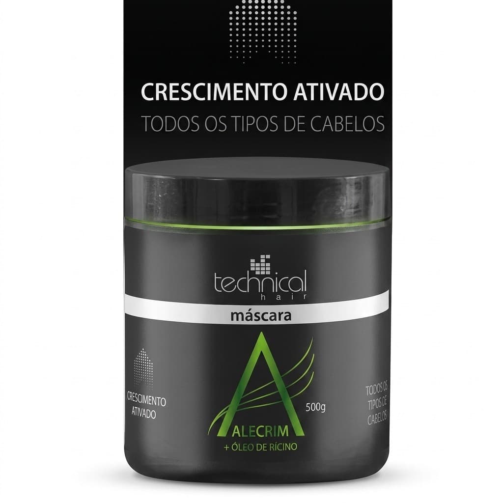 Máscara Capilar Technical Alecrim Óleo de Rícino Hidratação Profissional Crescimento Cabelo 250g