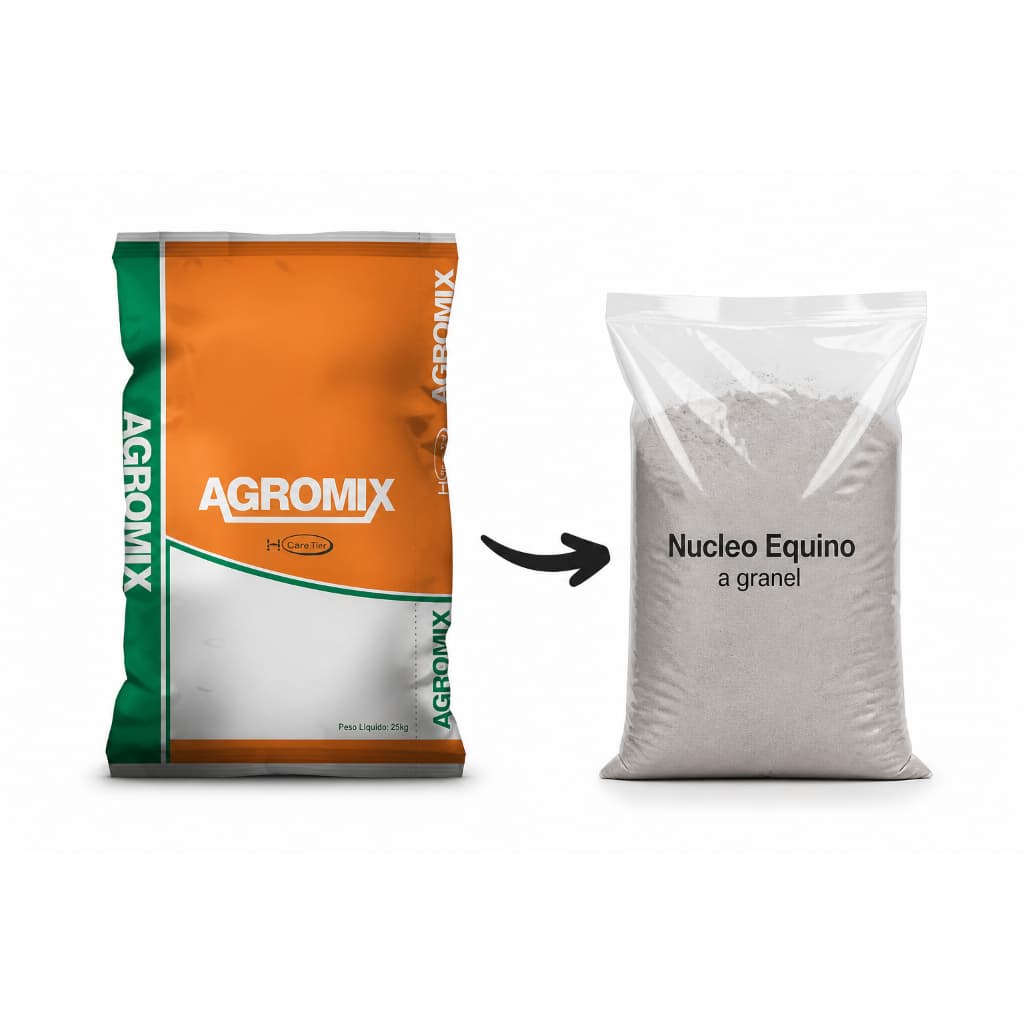 Núcleo para Cavalos a Granel Agromix | 1kg a 4kg = até 200kg de Ração | Mais Nutrição e Rendimento
