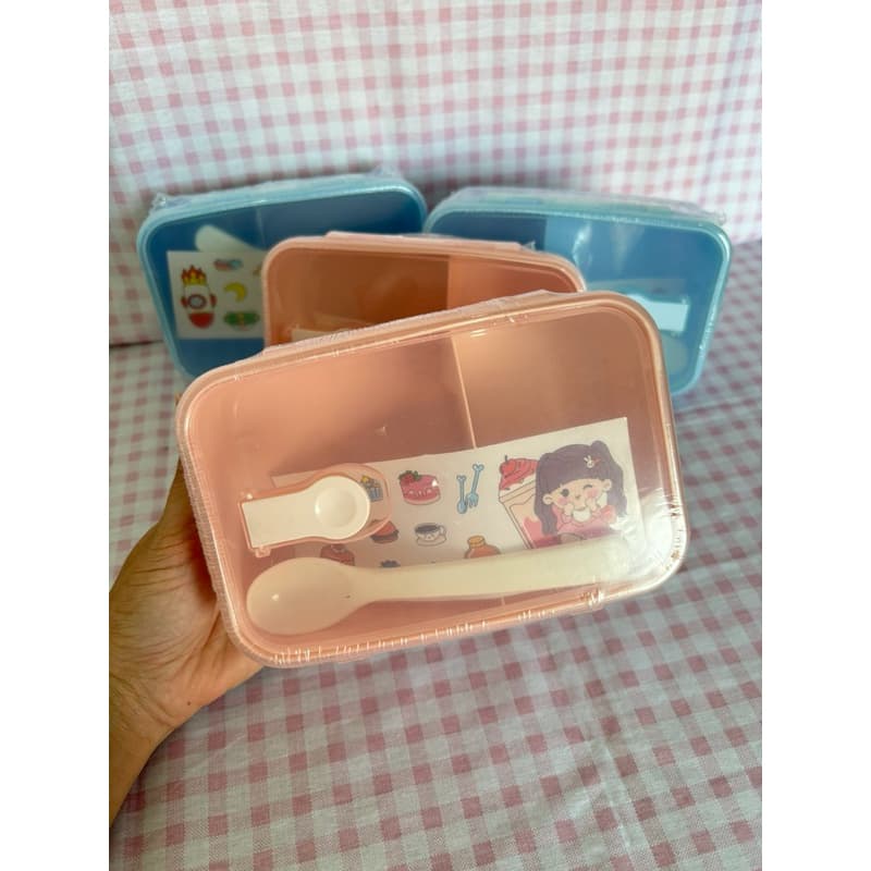 Marmitinha Infantil com Compartimentos + Colher – Porta Lanche Escolar