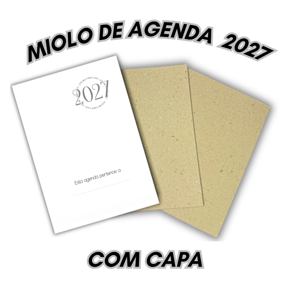 1 Miolo de Agenda 2027 / A5 - 1 Dia Por Páginas - 350 Folhas