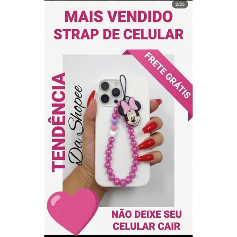 Strap de Celular | Ajustável | Cordão Anti Queda Universal | Alça Segura e Estilosa