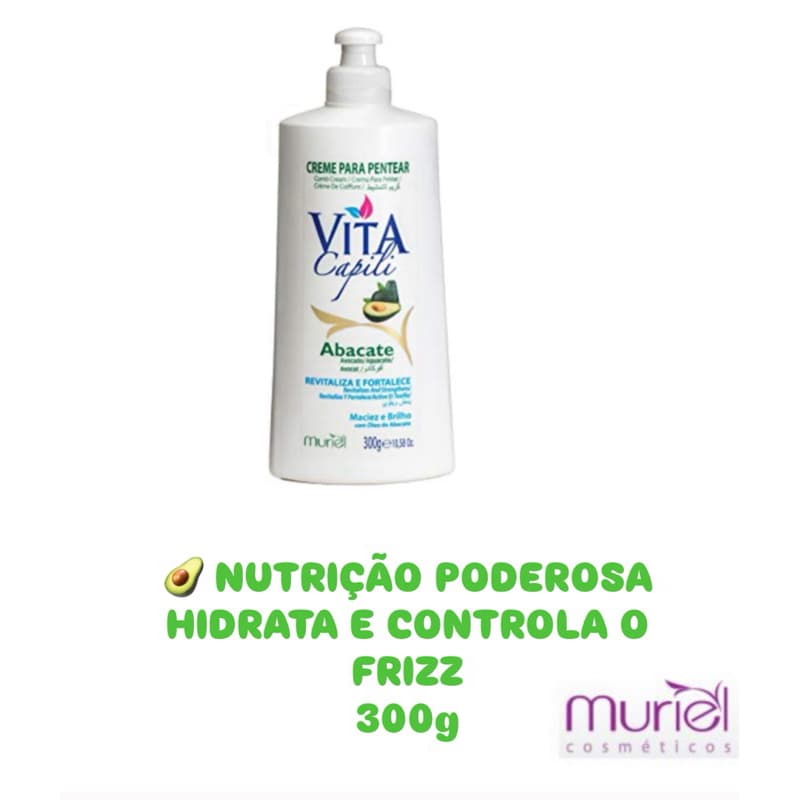Creme de Pentear Vita Capili Abacate 300g Nutrição e Brilho