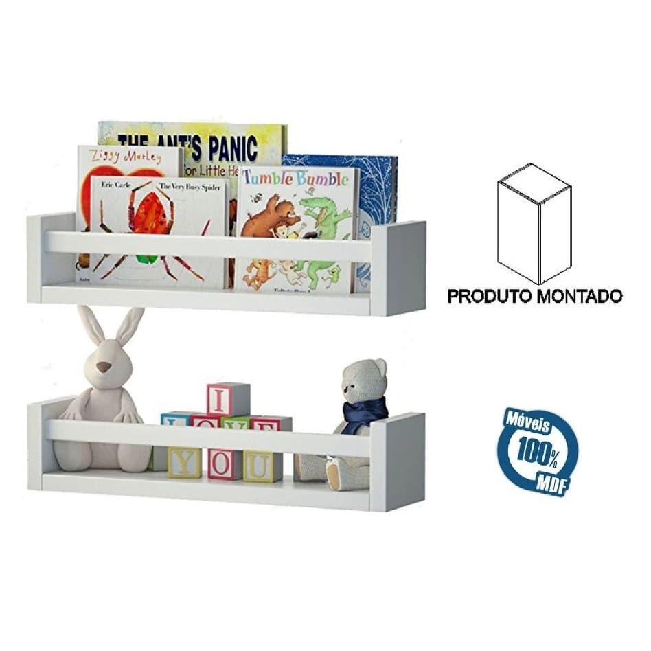 KIT prateleiras decorativas livros casa sala loja mdf