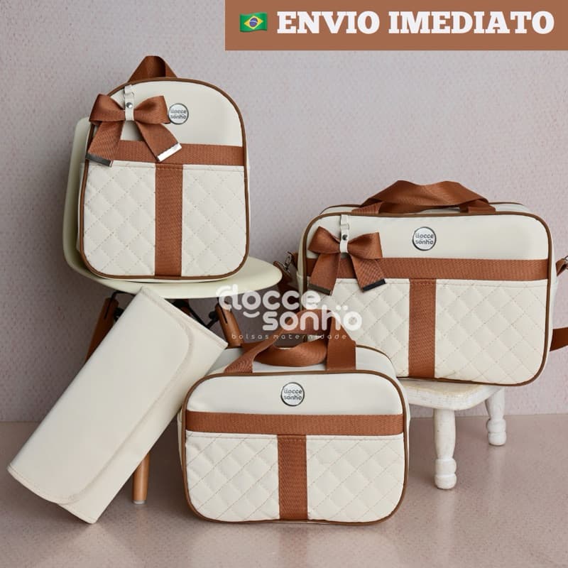 Kit bolsa maternidade 4 peças Luxo para bebê menino/menina kit mala maternidade (AD fita novo)