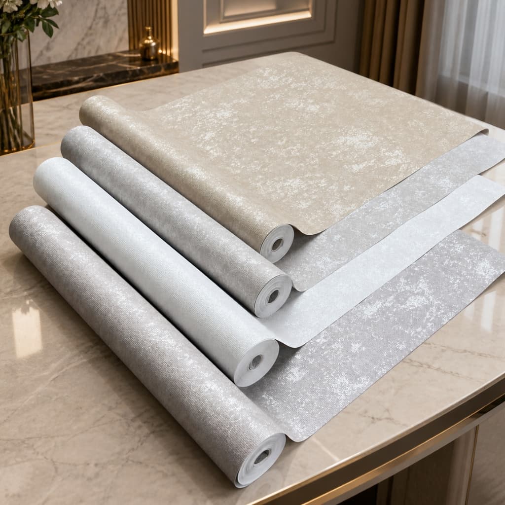 Papel de Parede Importado Alto Relevo Textura Linho Metalizado Várias Cores  Rolo 10 metros x 53cm  - 5,3m² Cola Inclusa