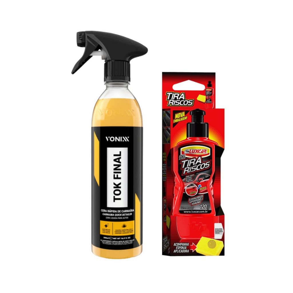 Kit Tira Riscos 120g + Cera de Carnaúba Vonixx Tok Final | Brilho Intenso e Proteção da Pintura