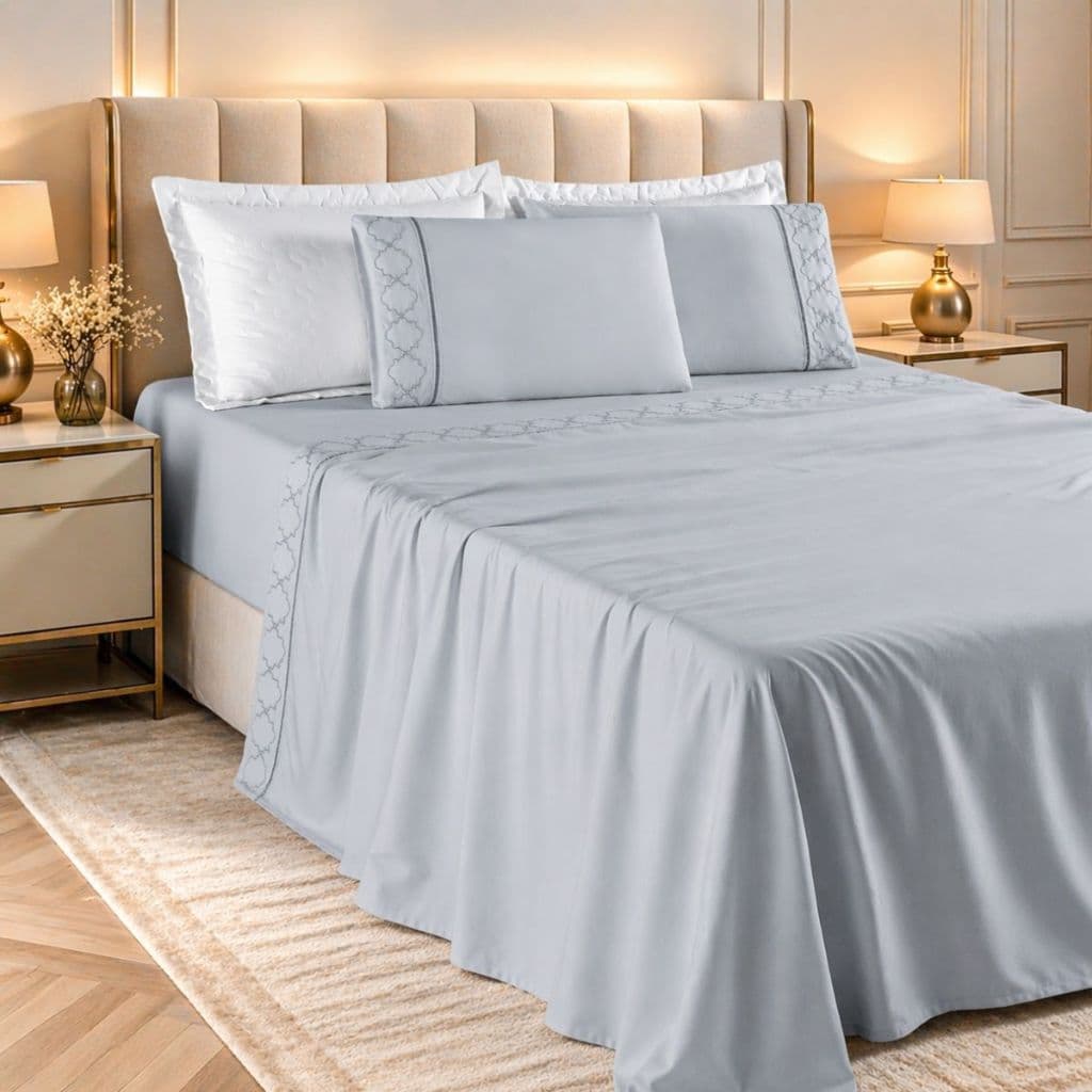 Conjunto Casal Queen Size Madri Algodão Toque Super Macio