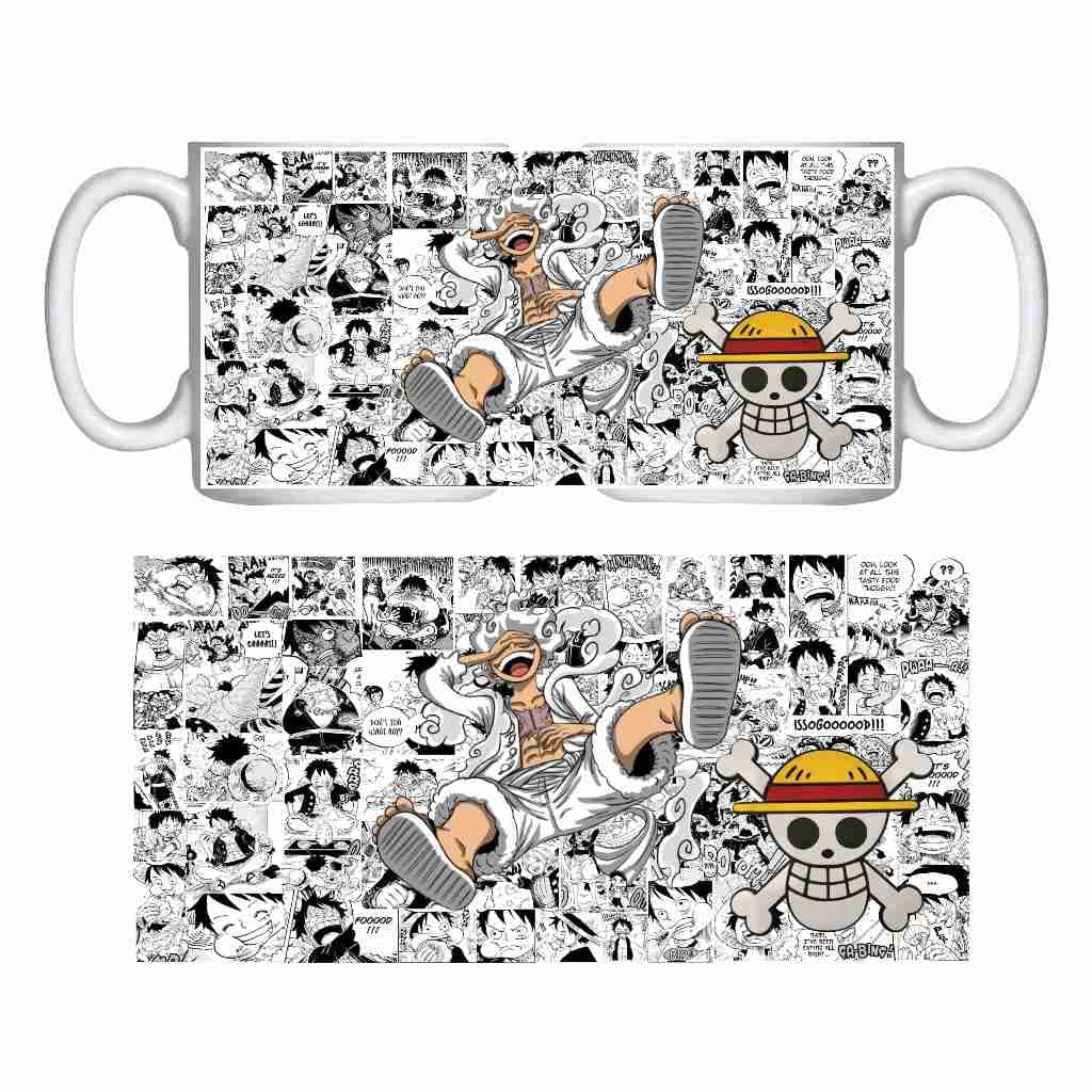 Caneca Luffy Gear 5 de Porcelana Anime Atacado