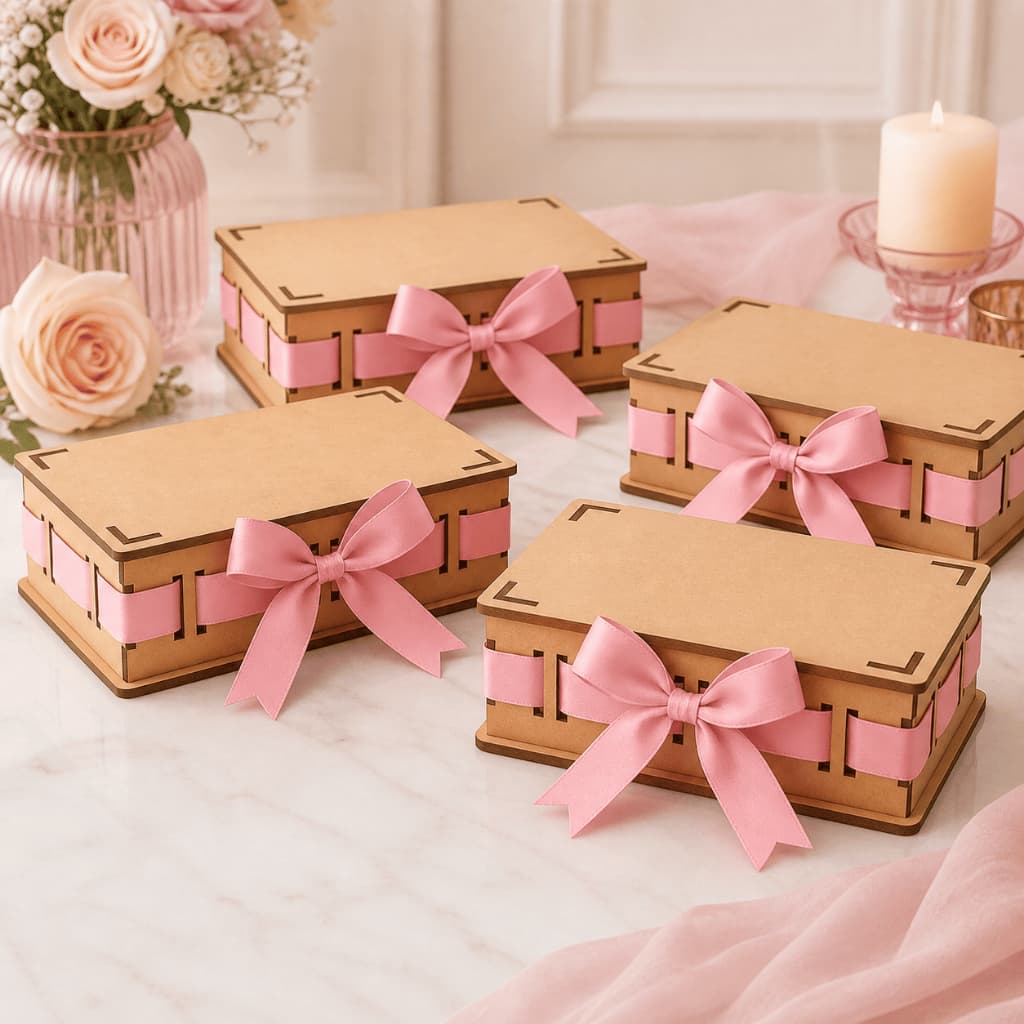 Kit 10 Caixa Mdf Passa Fita 15x10x5 Presente Lembrancinha Decoração