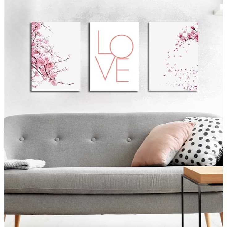 Quadros Decorativos Sala Flores Rosa Floral Cerejeira Love Natureza Decoração Quarto Mdf 20x30cm