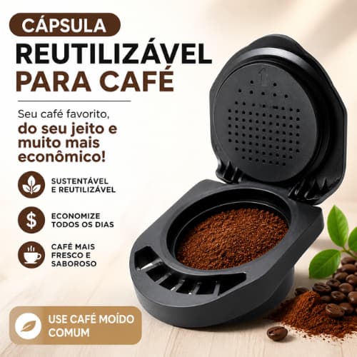 Cápsula Reutilizável Café Recarregável Refil Permanente Econômica Sustentável Fácil Limpeza Café Moído Fresco