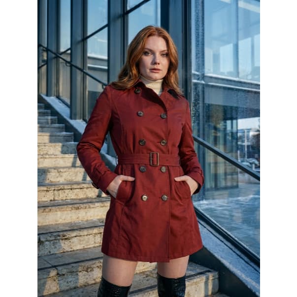 Trench Coat Feminino Com Fivela No Punho E Cinto Sobretudo Forrado Resistente Premium Envio Imediato Promoção
