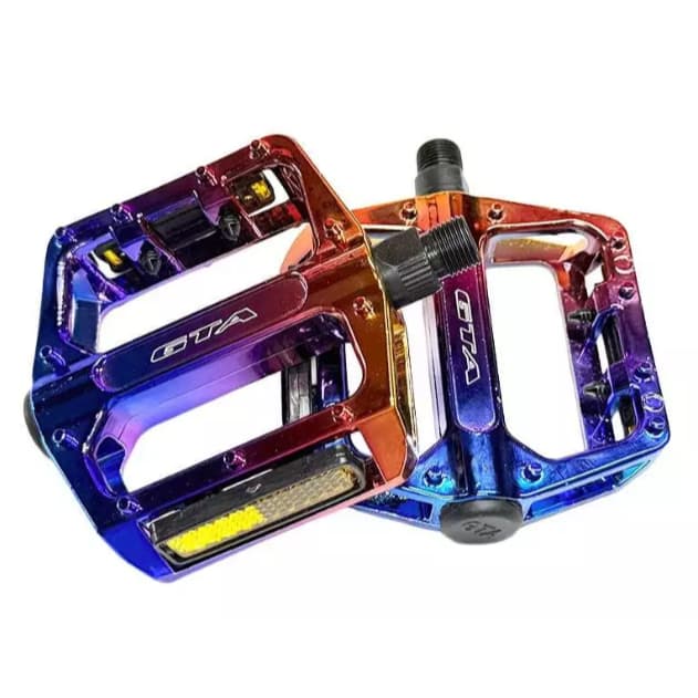 Par Pedal Plataforma alumínio camaleão Com Refletor Rosca Grossa 9/16 Bicicleta BIke Mtb Bmx GTA