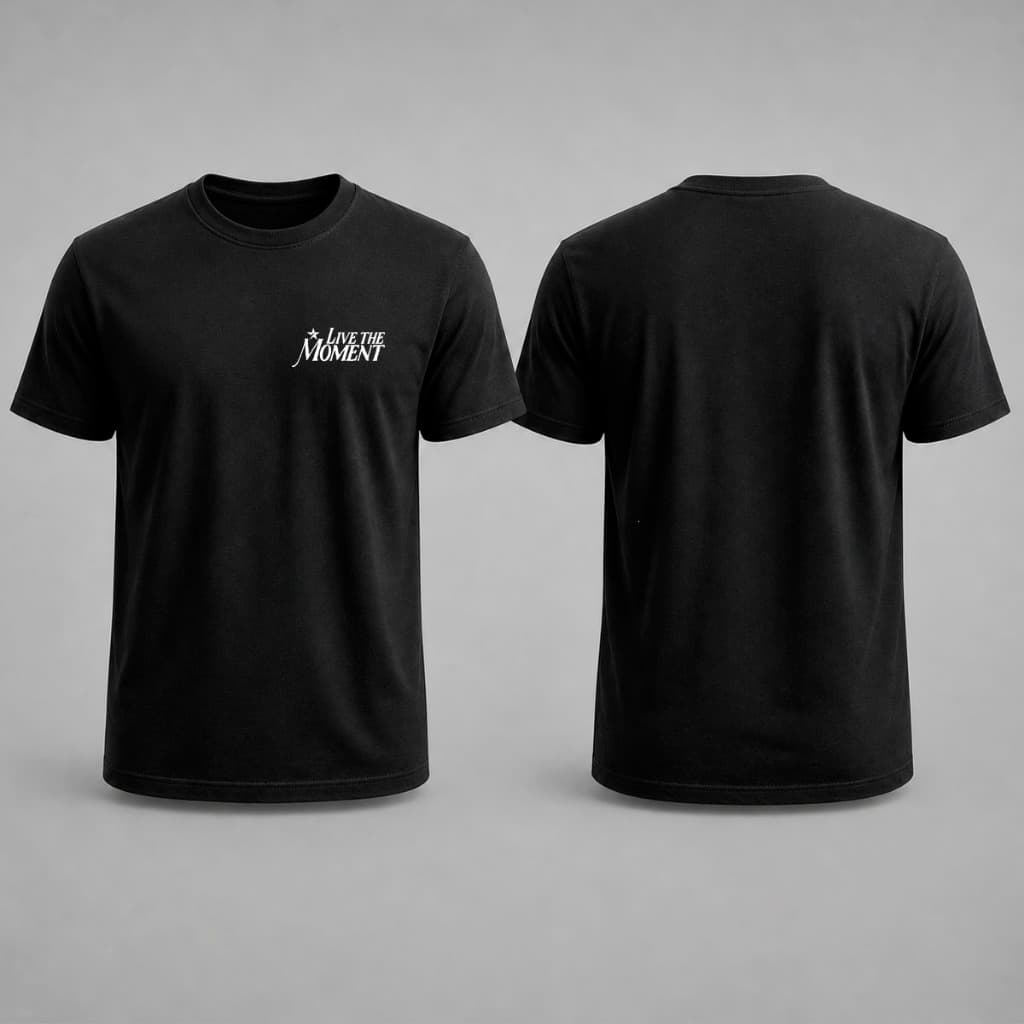 Camiseta Masculina Live The Moment Malha Penteada 30.1 Premium Algodão 100% Casual Streetwear