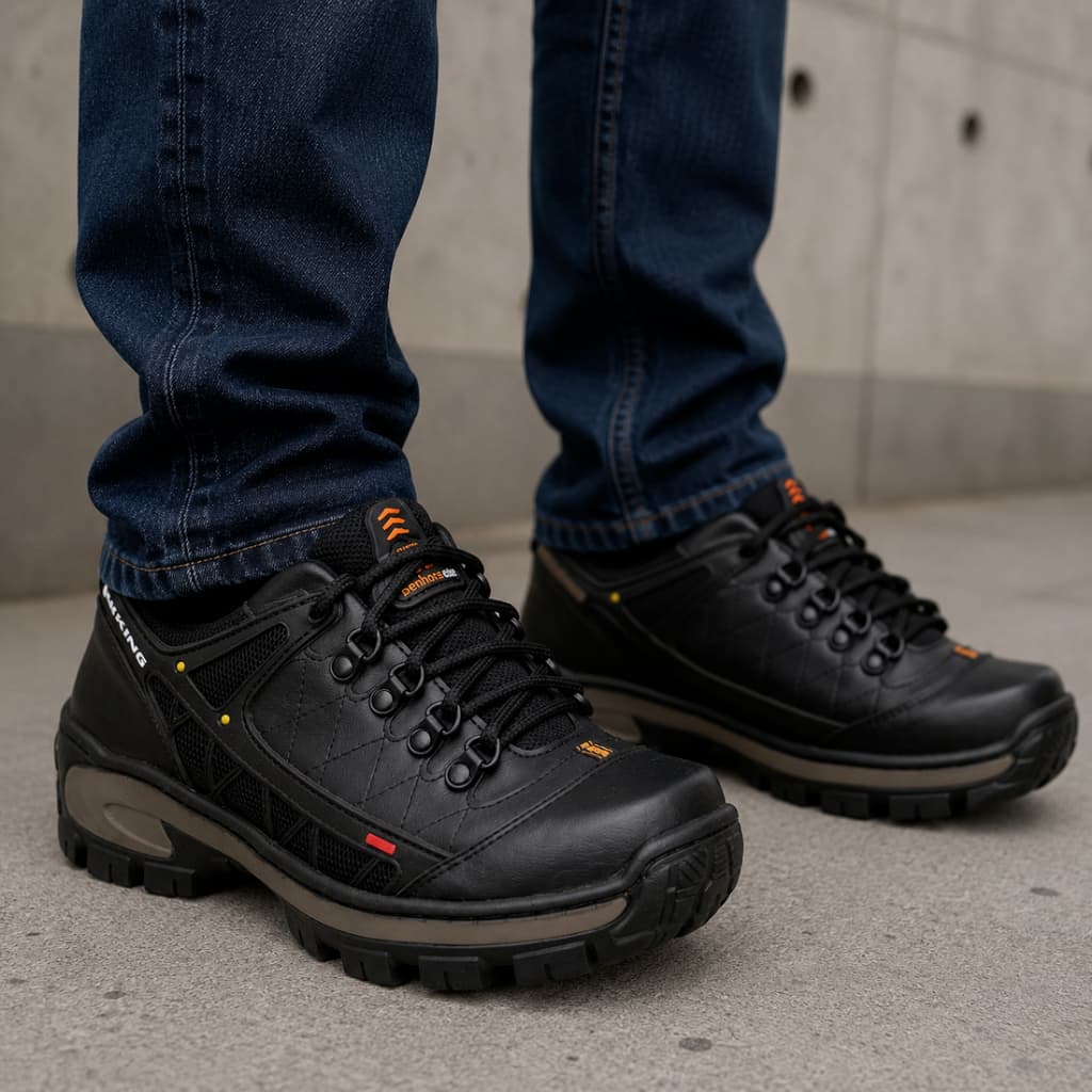 Bota Adventure Tenis Masculino Coturno Couro Solado Antiderrapante