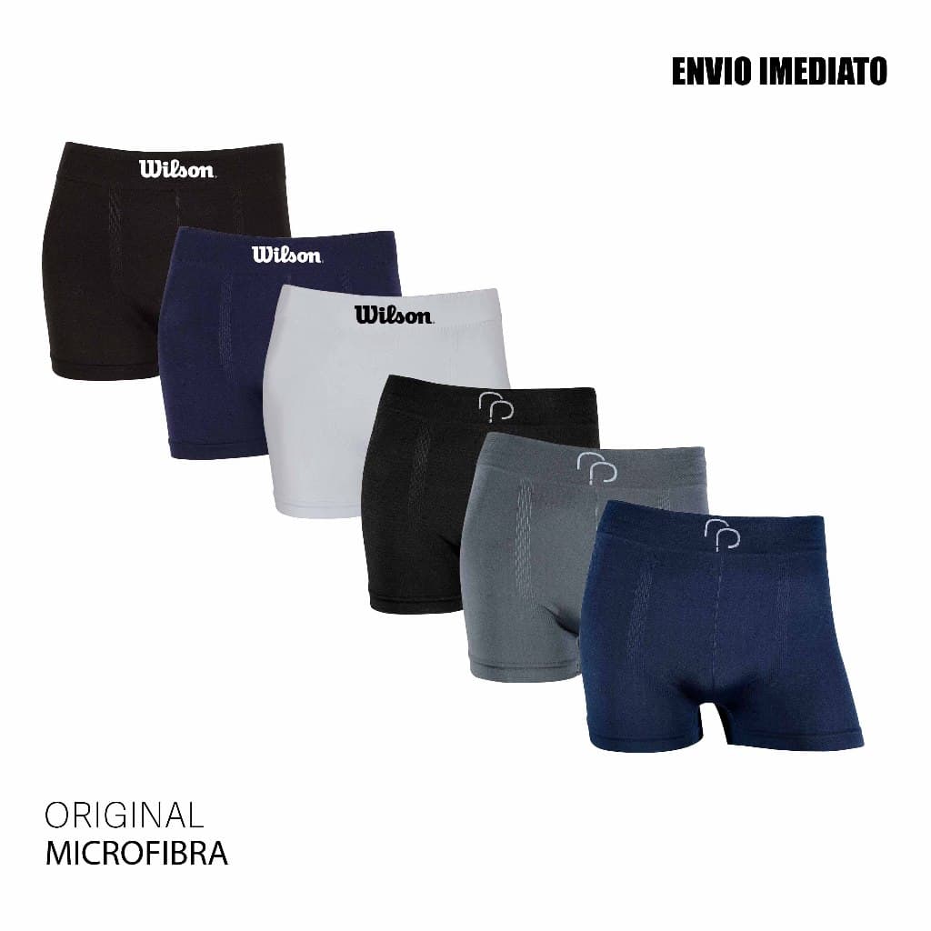 Kit 3 ou 6 cuecas boxer microfibra Original marca Rafa Parize e Wilson