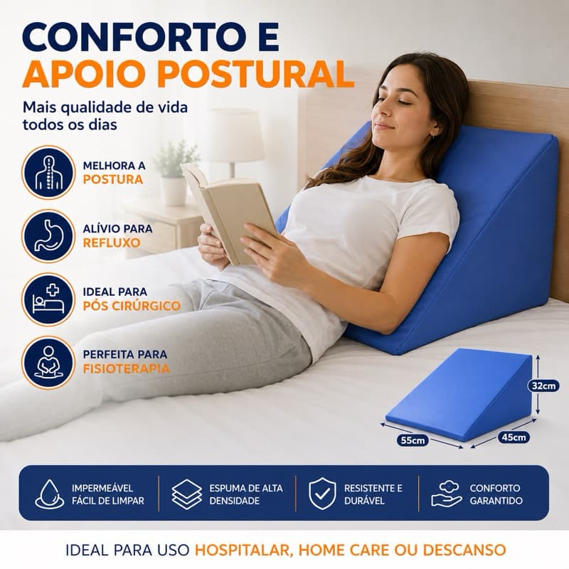 Cunha Triângulo Posicionamento Ortopédica Impermeável Pós Operatório Refluxo Fisioterapia 55x45x32