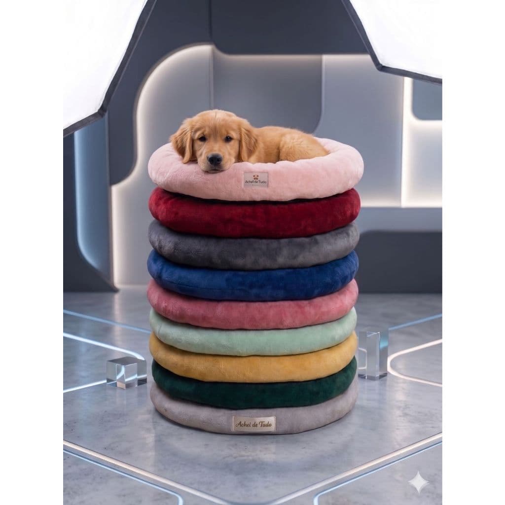 Cama Pet Inverno Veludo Luxo Enchimento Fibra Macia 50cm/65cm