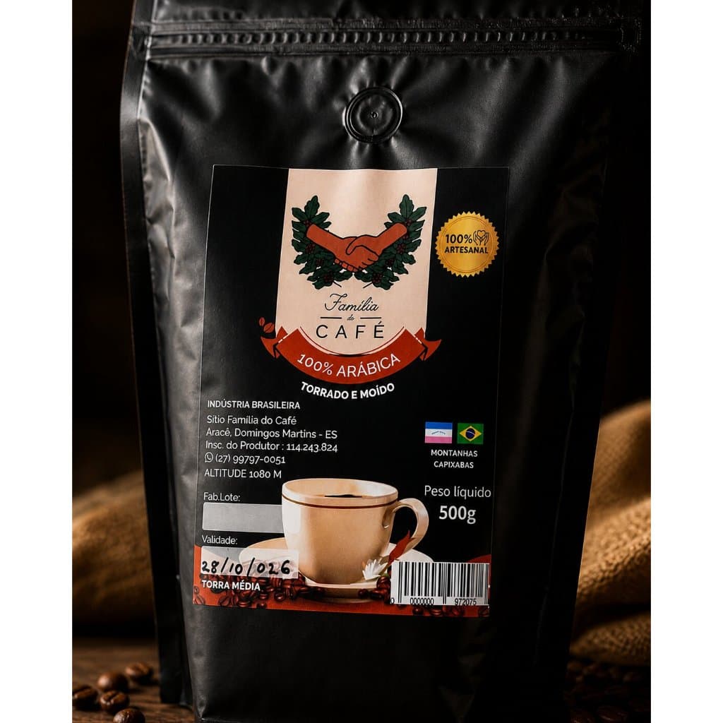 Café Moído 100% Arábica Família Do Café - Saco 500g