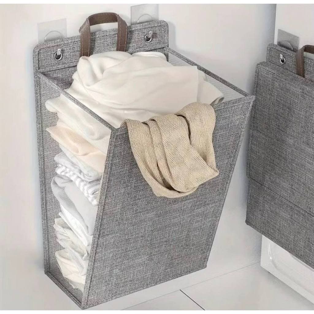 Cesto de Roupa Lavanderia Dobrável de Pendurar na Parede Multifuncional - Envio Rápido!