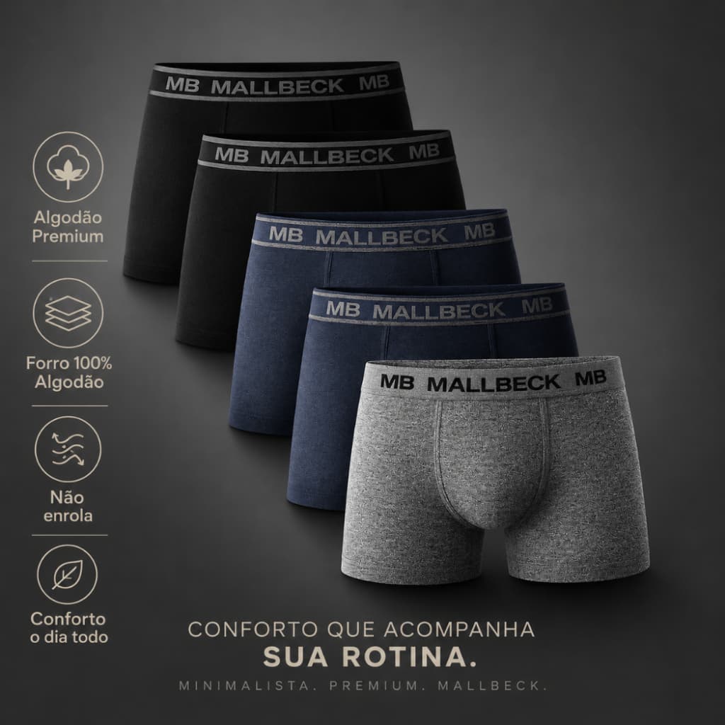 Kit 5 Cueca Masculina Algodão Boxer