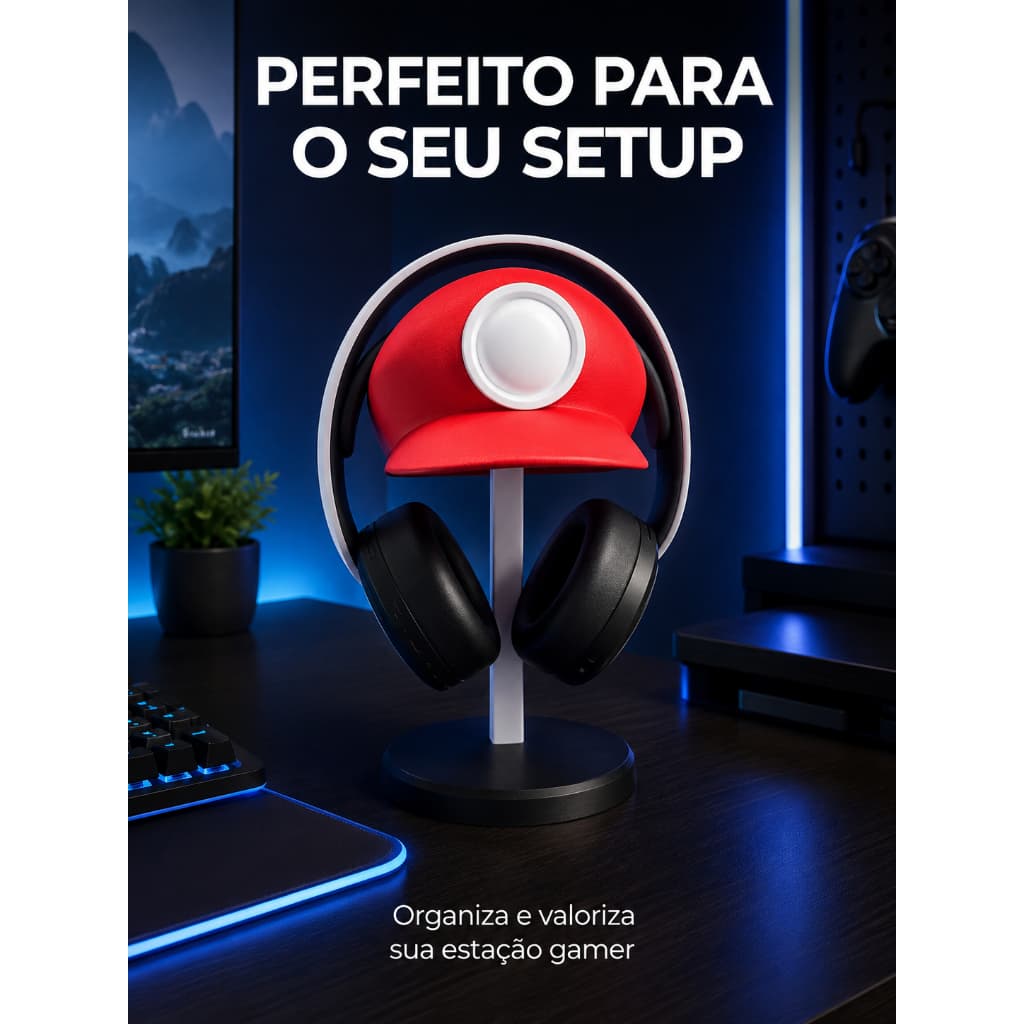 Suporte Headset Gamer Mesa | Organizador Fone PS5 Xbox PC Setup