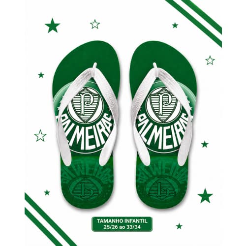 Chinelo Infantil Masculino Times Palmeiras Sandalia Infantil e Adulto Unissex Lançamento