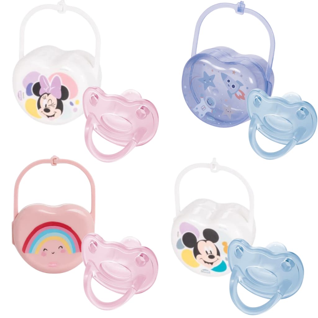Kit Chupeta Lillo 100% Silicone Bico Ortodôntica para Bebê 0-6 Meses Porta-Chupeta com Alça Plasútil