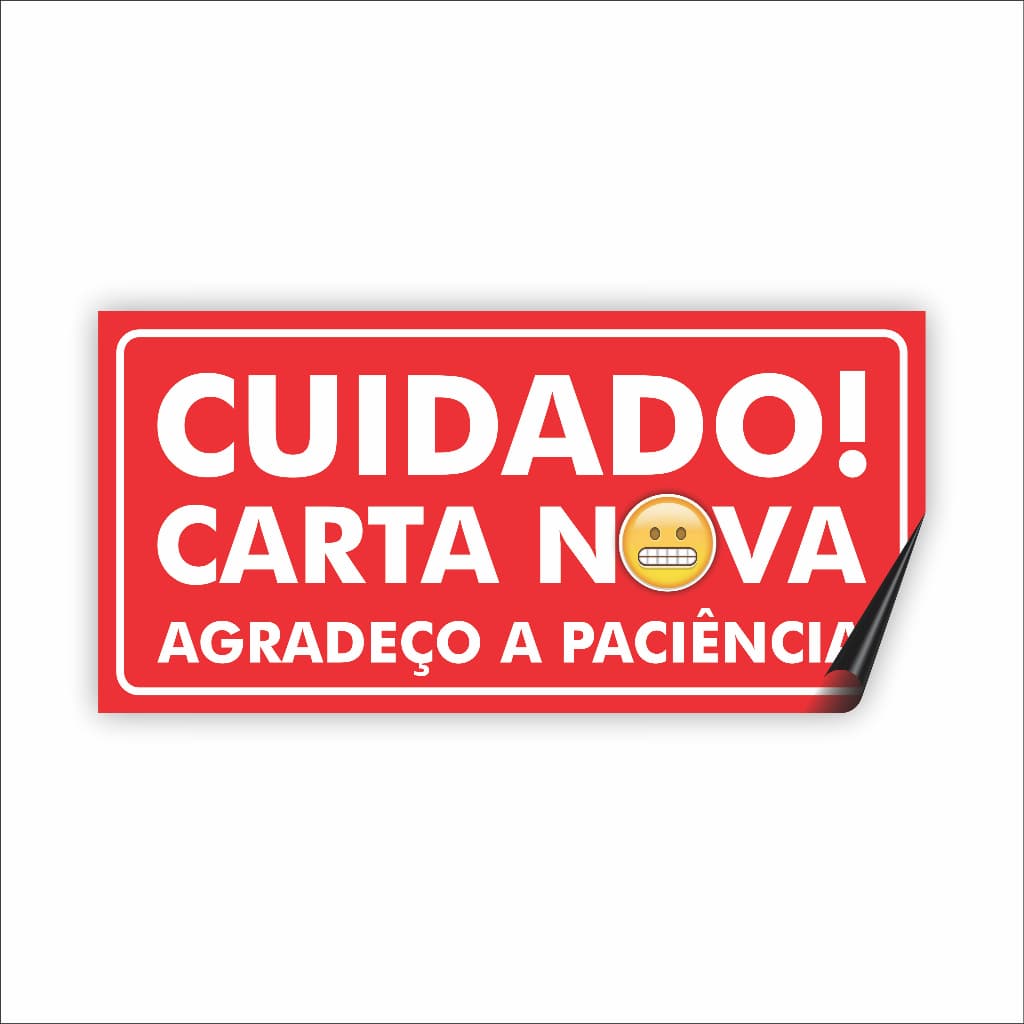 Adesivo Cuidado Carro Motorista Recente Carta Nova - Tamanho Ideal