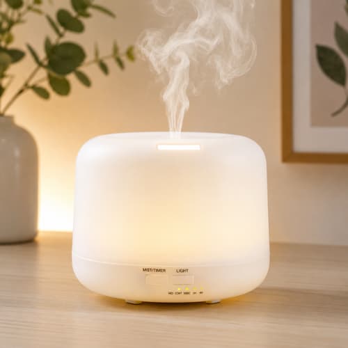 Umidificador Difusor Aromático 500ml Ultrassônico LED 7 Cores Controle Remoto Silencioso Aromaterapia Casa Quarto Sala