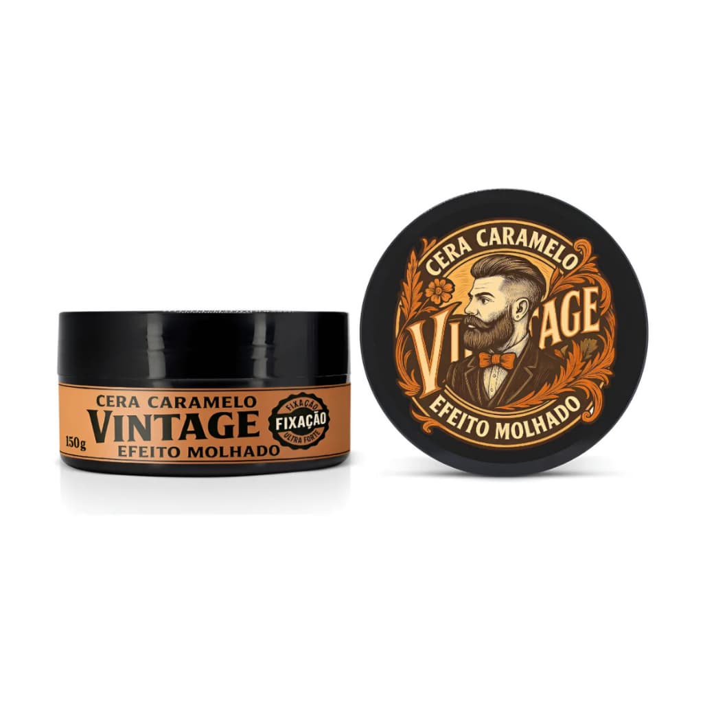 Pomada Cera Modeladora Cabelo Barba Bigode Caramelo Efeito Molhado 150G