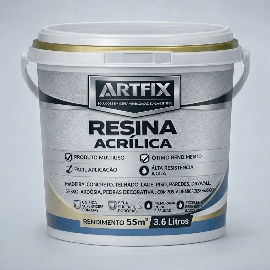Resina Acrílica Base Água 1L/3,6L Incolor Acetinada Impermeabilizante