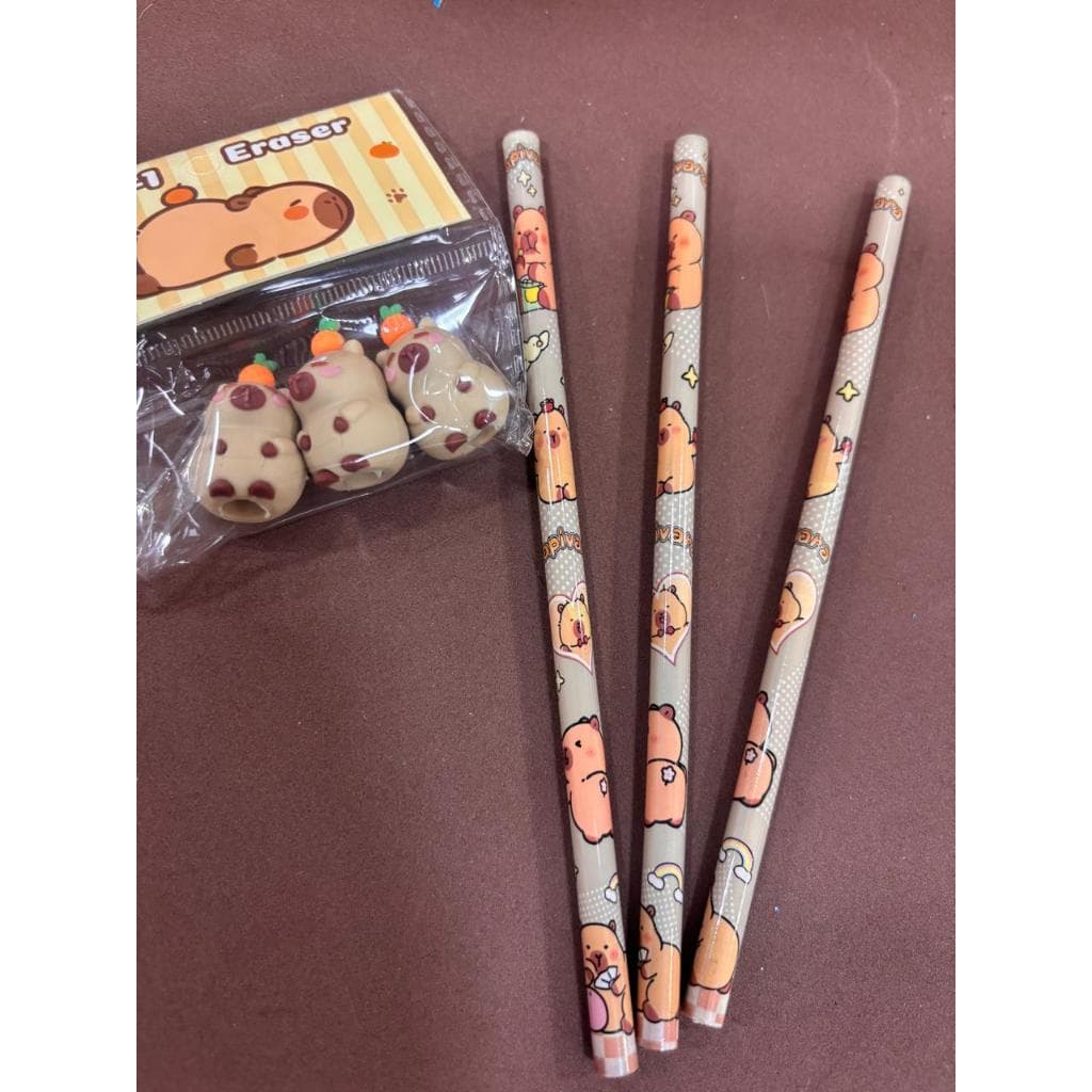 Borracha ponteira tema capivara - papelaria fofa