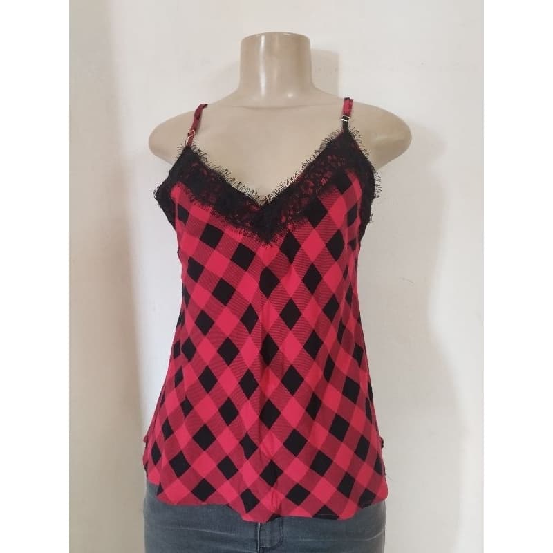 Blusa feminina verão, xadrez. Veste 38/40.