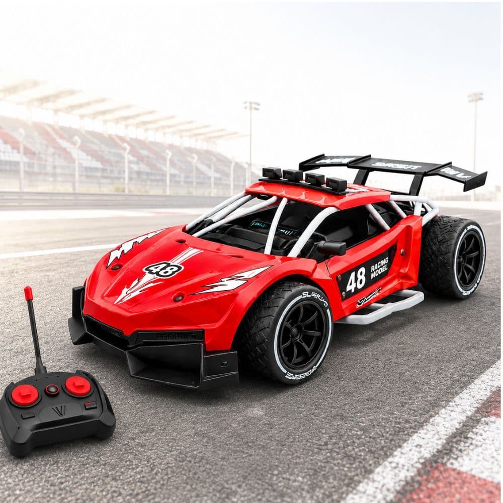 Carrinho Controle Remoto Esportivo 1:16 Grande Alta Velocidade 4 Cores Colecionáveis + Pilhas Grátis