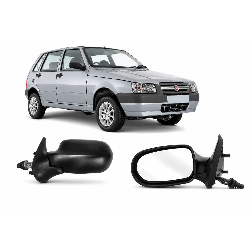 Retrovisor Uno Mille Fire Flex 2005 2006 2007 2008 2009 2010 4 Portas Com Controle