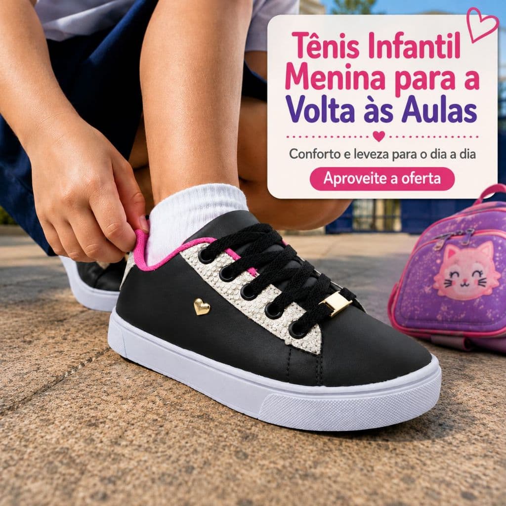 Tenis Menina Para o Dia a Dia | Conforto e Leveza Para as Aulas e Rotina Do 25 ao 36 | APROVEITE JÁ!