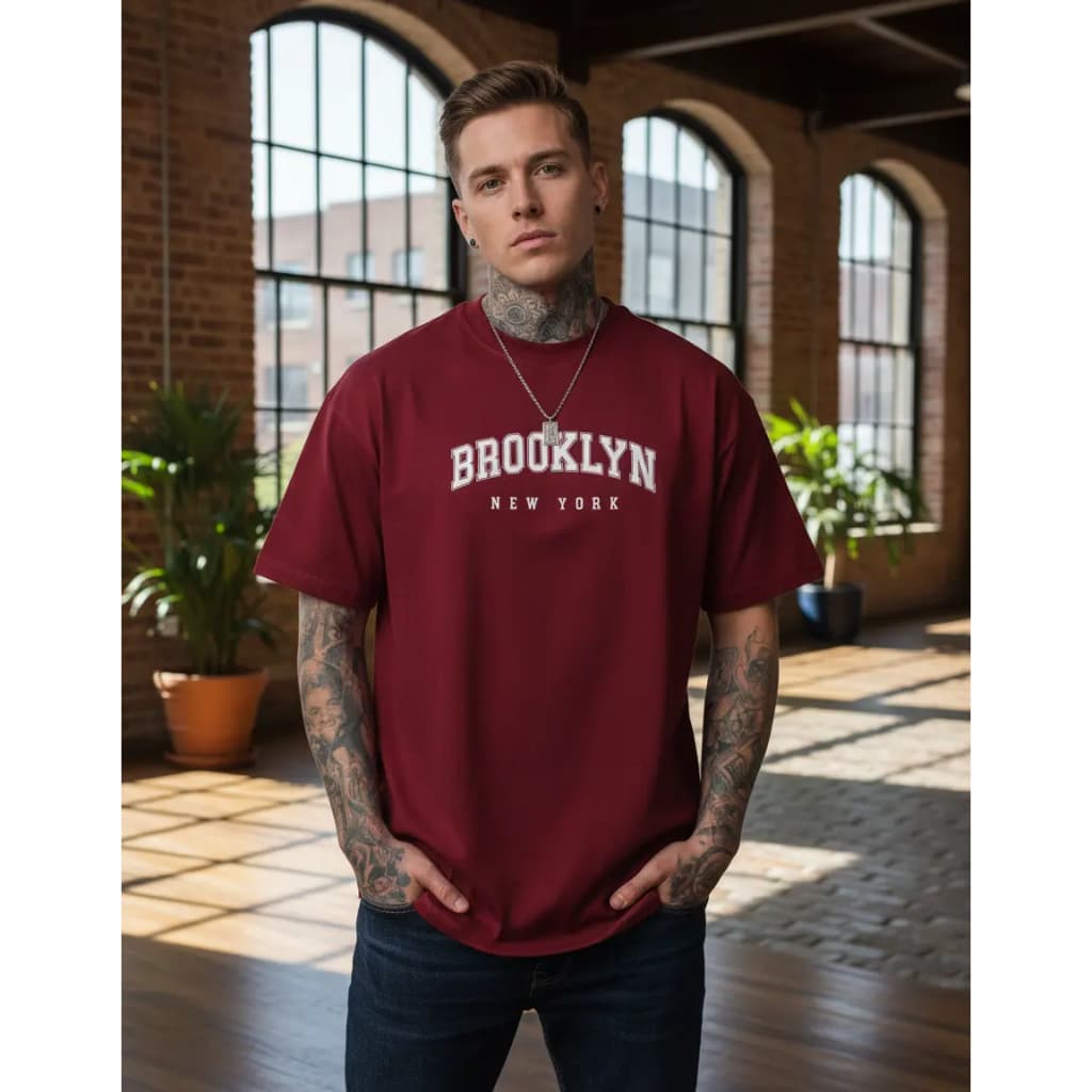 Camisa Masculina Brooklyn 100% Algodão Estampada Básica Veste Bem