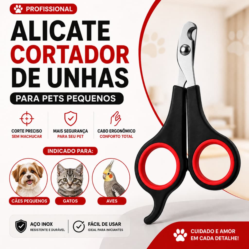 Alicate Tesoura Cortador De Unhas Pet Gatos Cães Pássaros Aço Inoxidável Profissional Cuidado