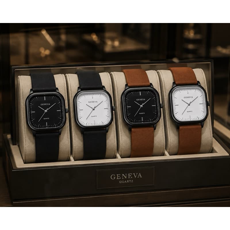 Relógio Geneva Quartz Premium – Elegância e Versatilidade para o Dia a Dia