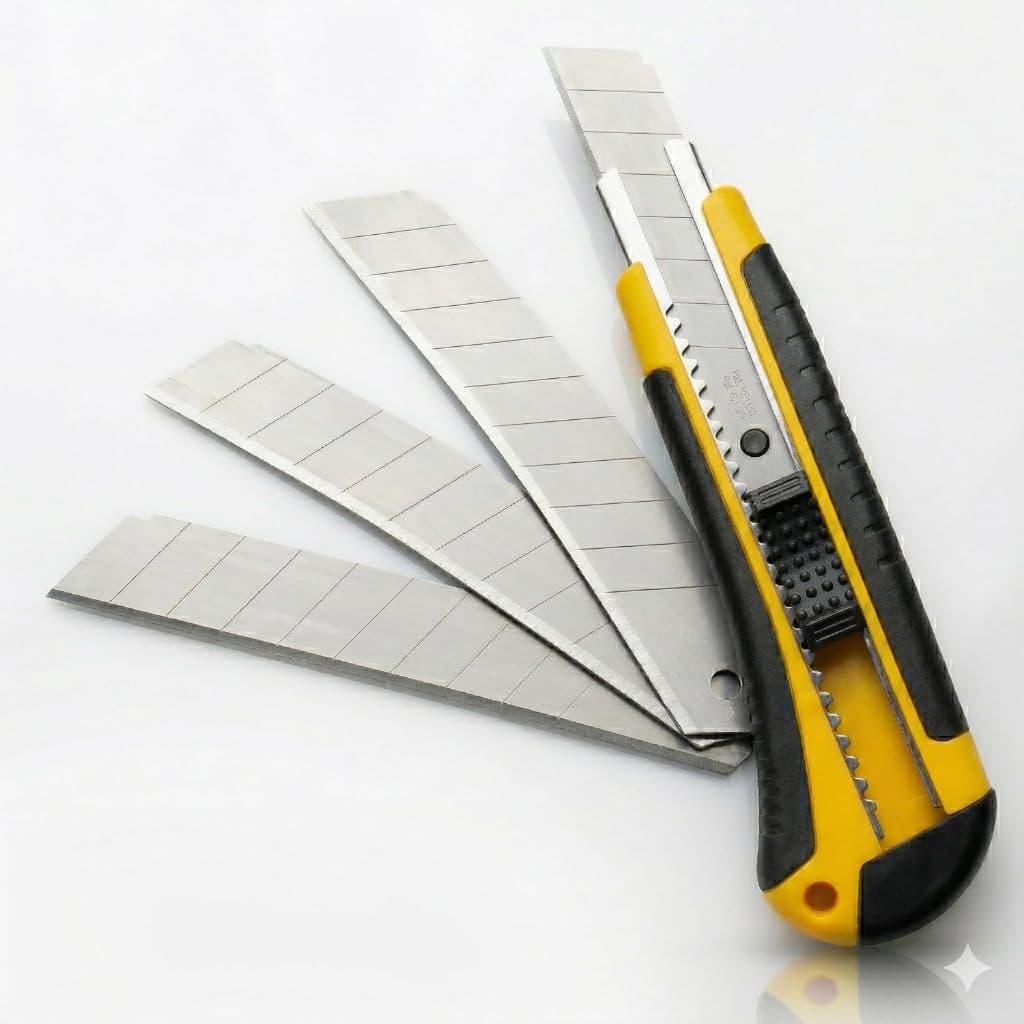 Estilete profissional emborrachado 18mm com Trava + 3 Laminas
