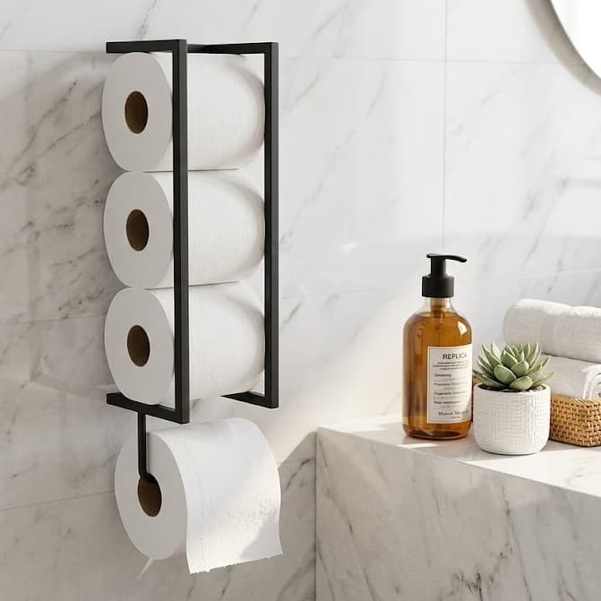 Porta Papel Higiênico de Parede Suporte de Fixar Para Banheiro Lavabo