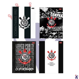CADERNO BROCHURA CAPA DURA - 80 FOLHAS - CORINTHIANS - FORONI