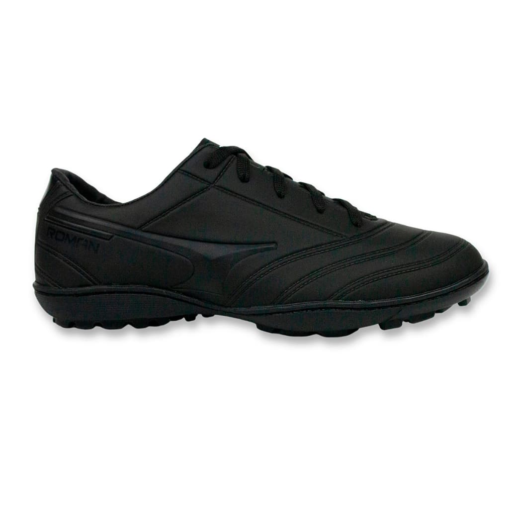 Chuteira Society Roman Tf Rog1 Couro Sintetico Braqueada  preto+preto