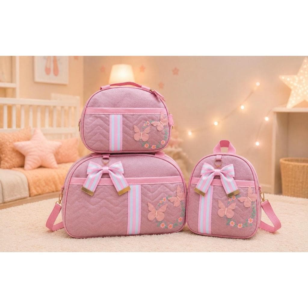 Kit Bolsa Maternidade 3 Peças Impermeável Premium Bolsa Grande Média e Mochila