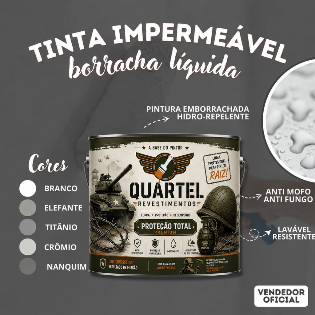Tinta Emborrachada Borracha Líquida Anti Mofo 4kg Impermeabilizante Boreal Várias Cores 4kg e 1kg
